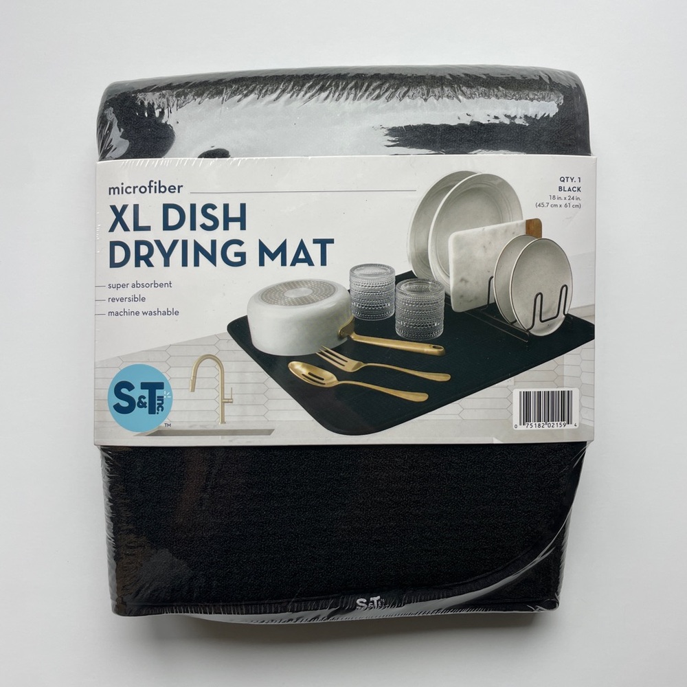 S&T Inc. Black XL Drying Mat
